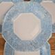 Set of 4 vintage blue marbled Arcopal deep plates.