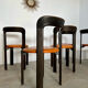 6 wooden chairs and imitation leather design Bruno Rey for Dietiker vintage year 60