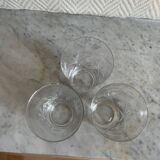 Set of three Saint Louis style orangeade glasses