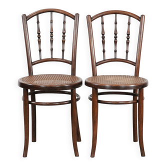 Ensemble de 2 chaises de bistrot vintage en bois Jacob &amp; Josef Kohn Vienne