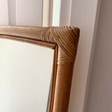 Rectangular rattan mirror