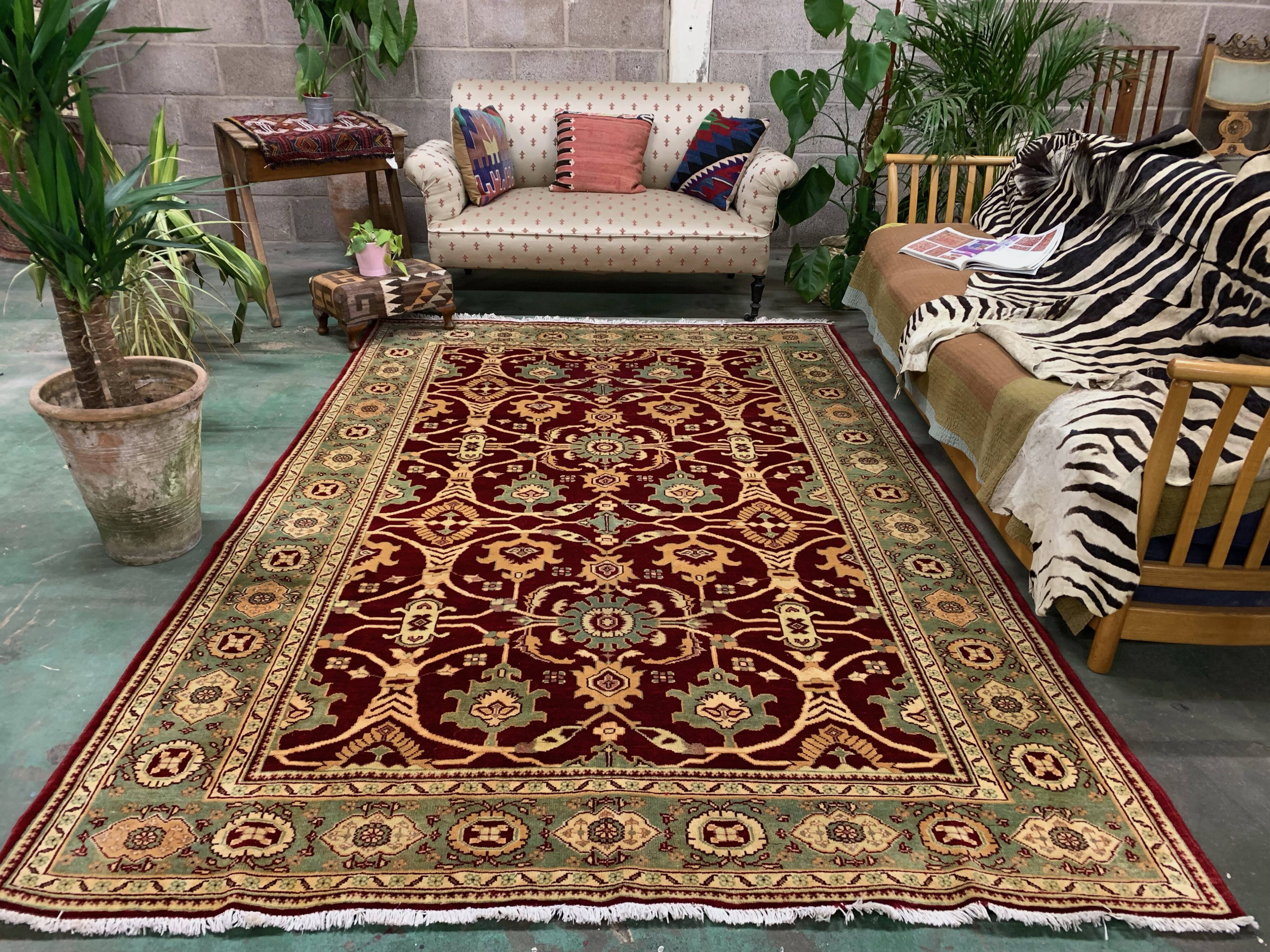 Fine afghan wool ziegler rug 275x183 cm