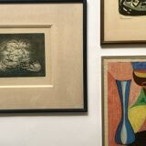 Oil painting & mixed techniques on framed canvas & signed by the artist.