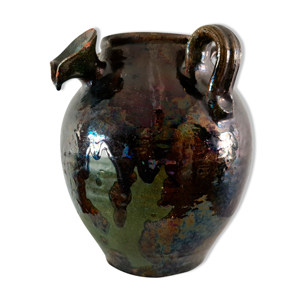 Vase cruche terre cuite émaillée 1900 — Beyit