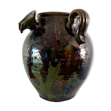 Enamelled terracotta jug vase 1900