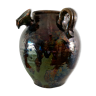 Enamelled terracotta jug vase 1900