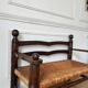 Banc en bois et paille ancien