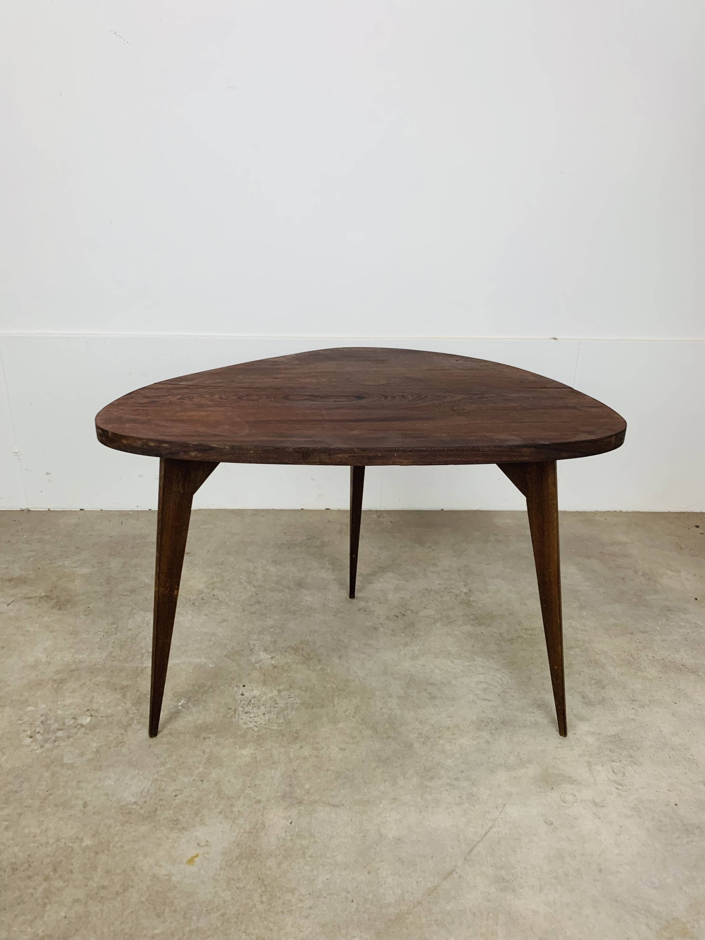 50s tripod coffee table with compass legs