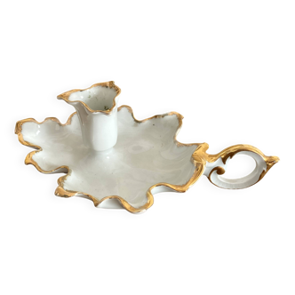 Porcelain leaf candle holder