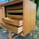 Low Oak Sideboard, Henry Kjaernulf Style, 1960-1970, Danish Design. Mid-Century Modern Style.