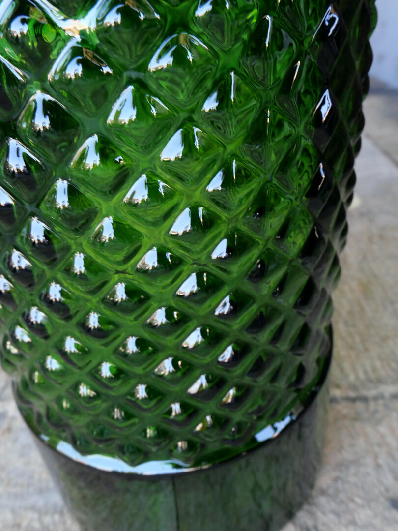 Bottle, vase, recycled glass green fir