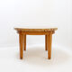 Round wooden coffee table with Aleppo breccia marble top - 1950s