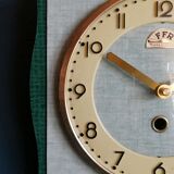 Clock formica vintage silent wall square "FFR golden green"