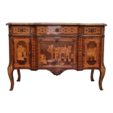 Commode antique française de style transitionnel fabriquée en 1920