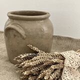 Glazed stoneware pot with ears