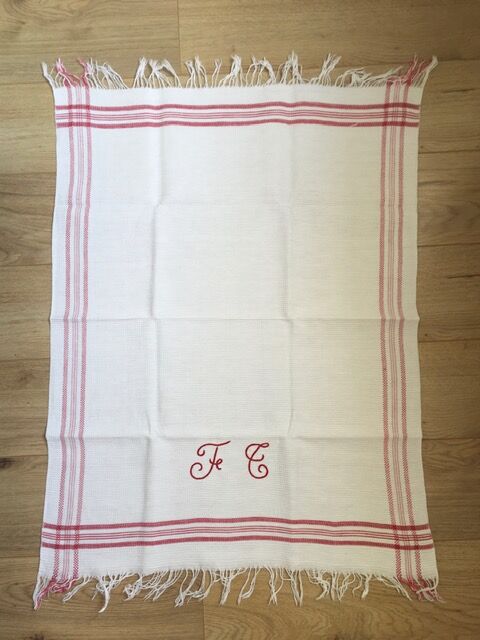 Set of two old honeycomb towels