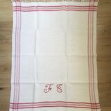 Lot de deux serviettes nid d'abeille anciennes