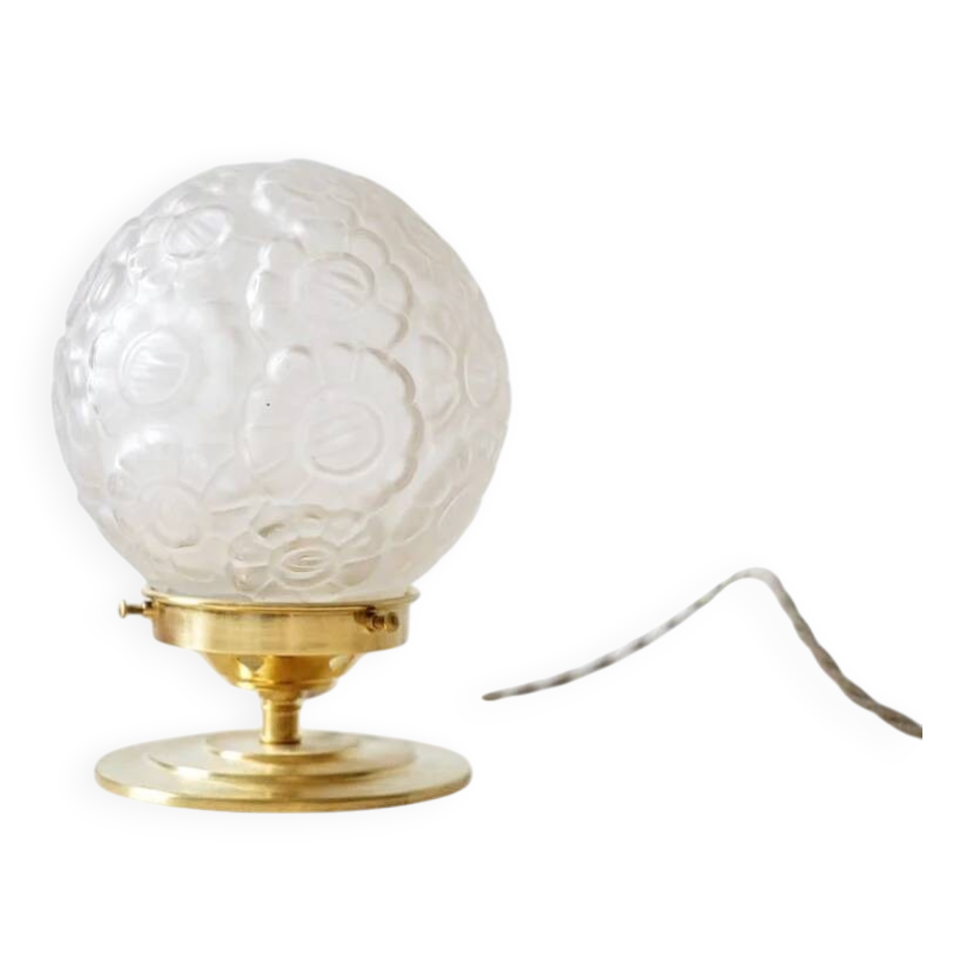 Art Deco table lamp with daisies