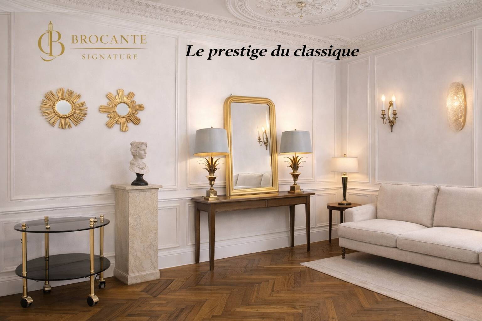 Louis-Philippe mirror in gilded wood — early 20th century, 85 cm