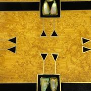 Plateau en marqueterie bois et nacre