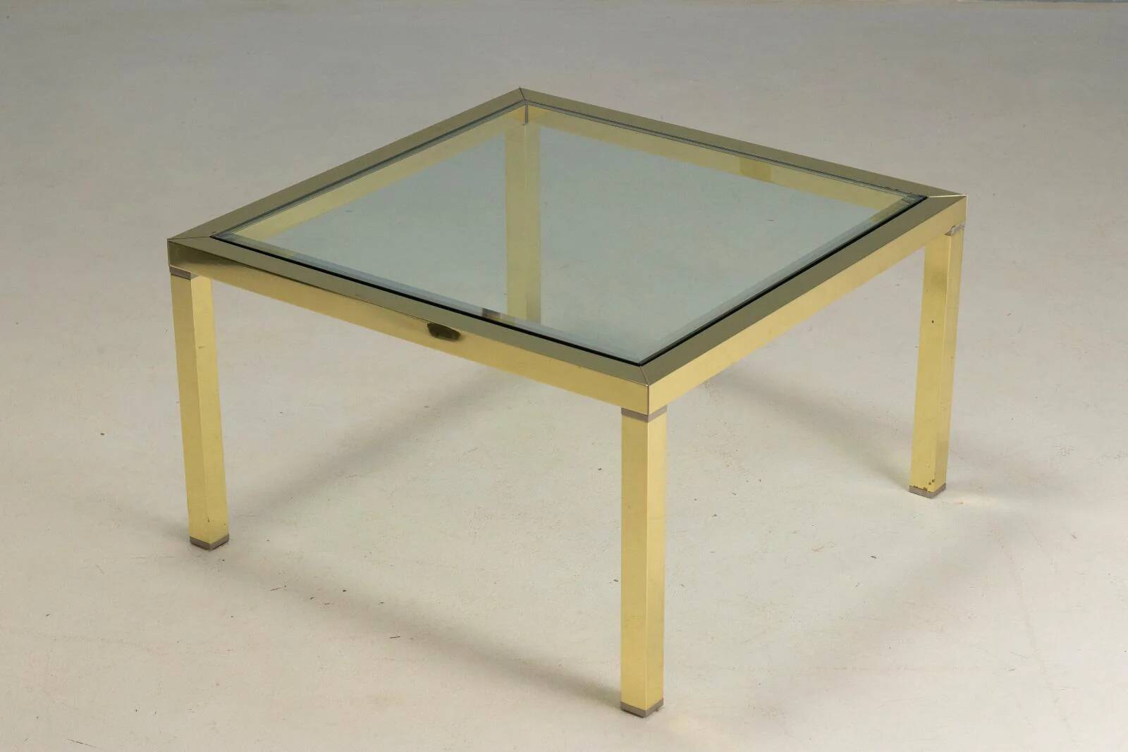 Brass and glass coffee table, 1970s, Europe