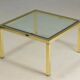 Brass and glass coffee table, 1970s, Europe
