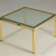 Brass and glass coffee table, 1970s, Europe