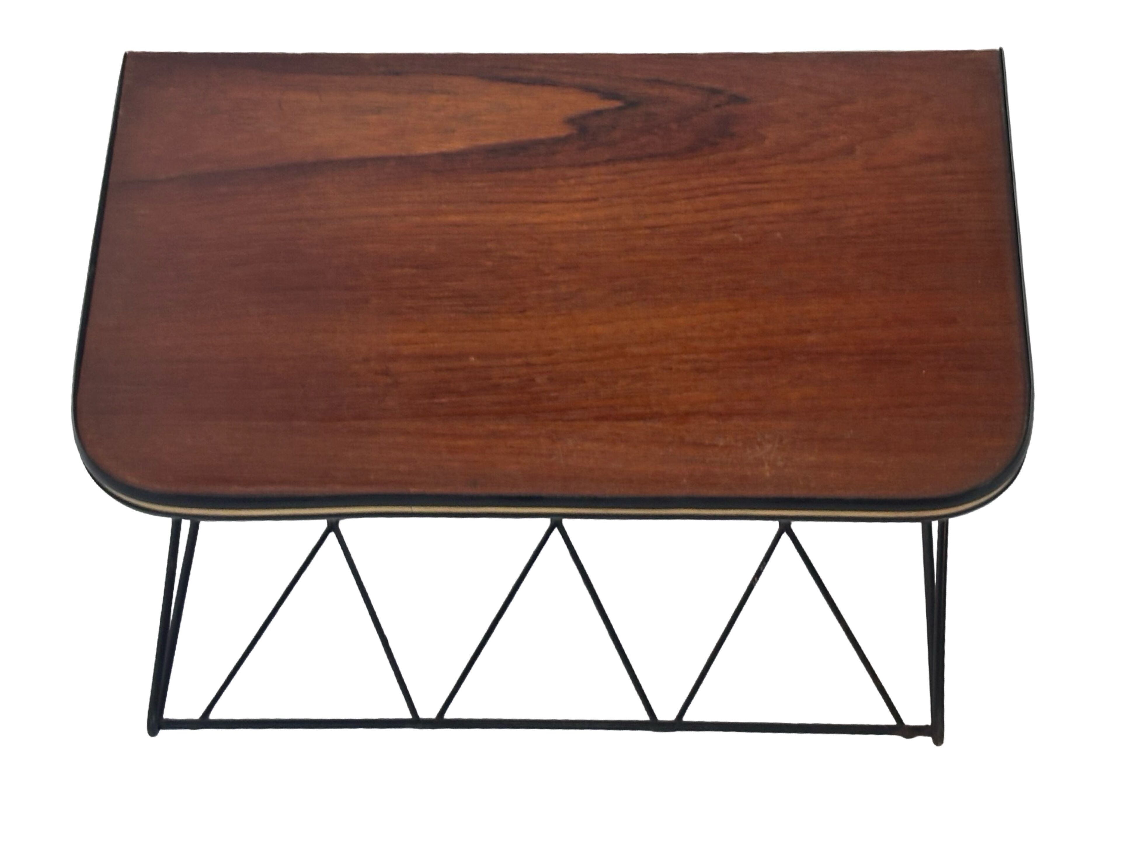 Vintage Floating Wall Shelf with Drawer, Teak String Rack 60's design