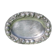 Service tray made of cast aluminium with vegetable decoration