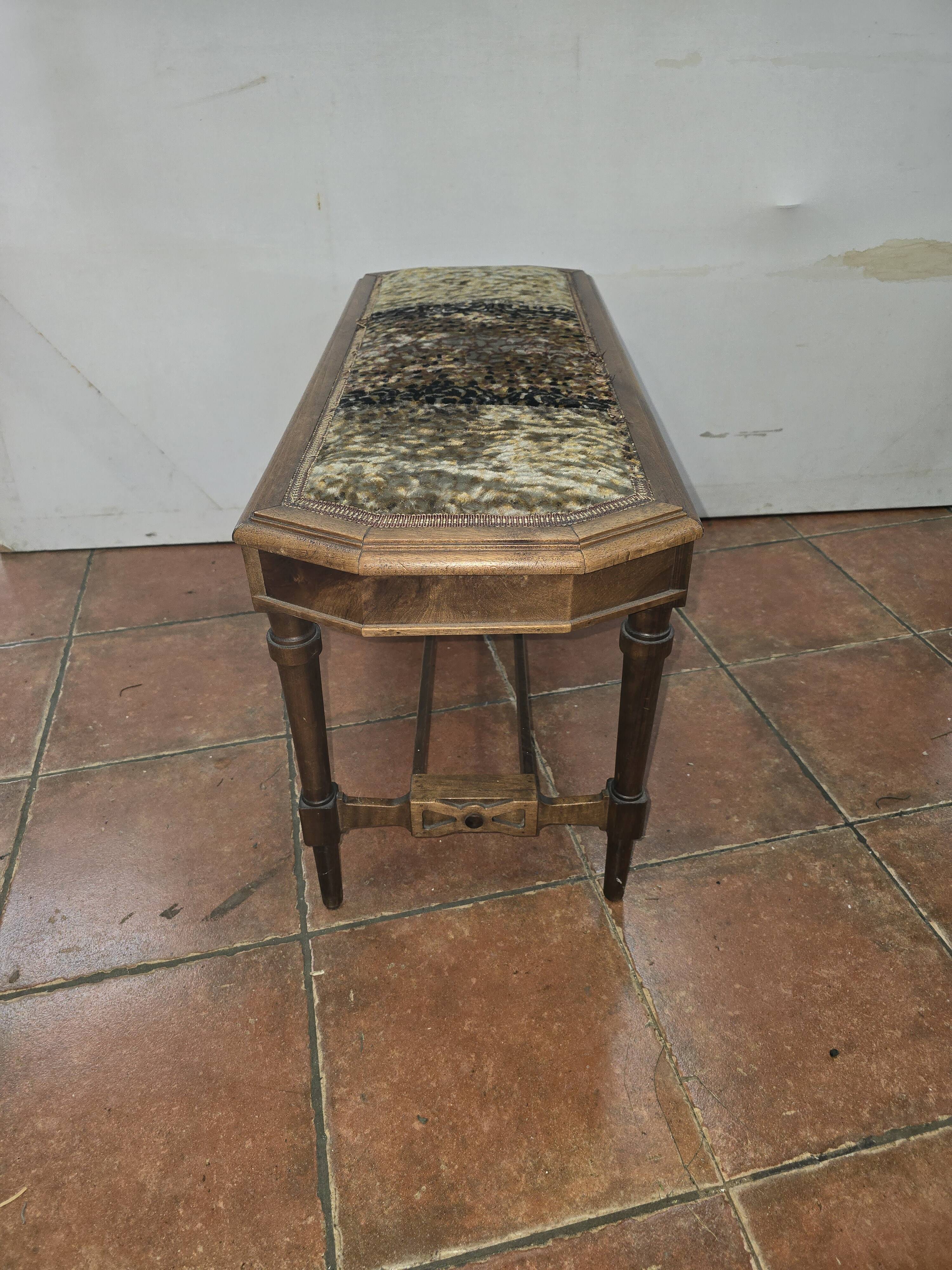 Antique walnut piano bench