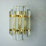 Venini wall lamp, triedri glass, murano, italy, 1970