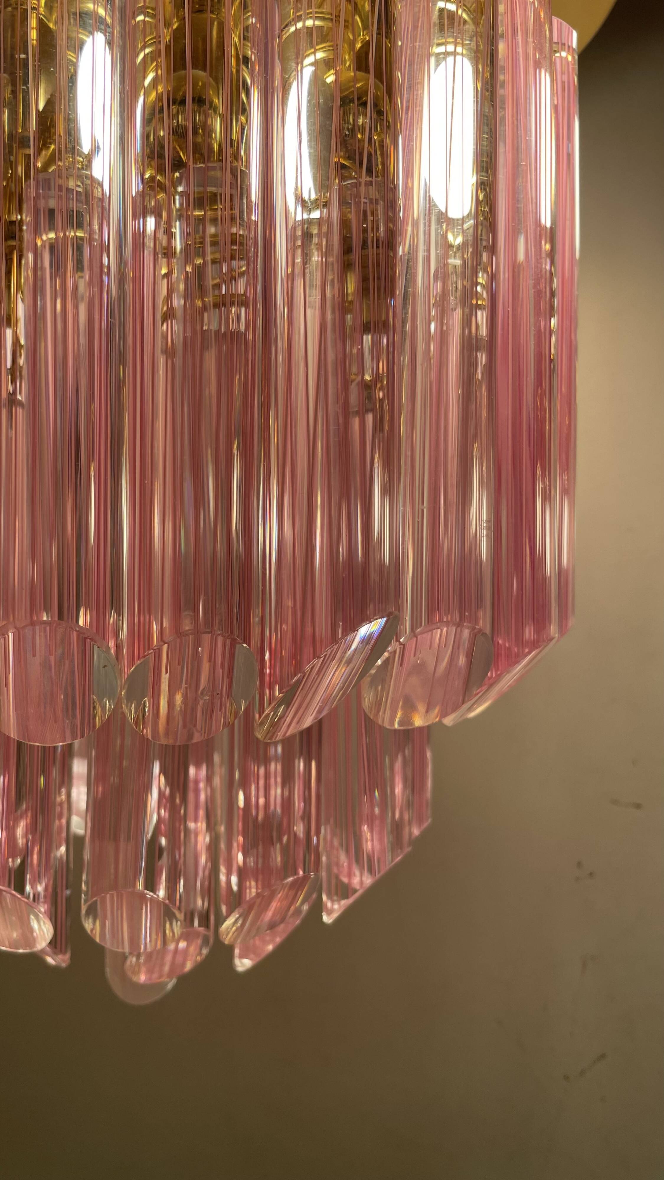 Lampe de plafond striée Murano, années 1980