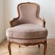 Pair of Louis XV armchairs in wood and beige fabric.