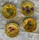 Set of 4 dessert plates in Sarreguemines majolica.