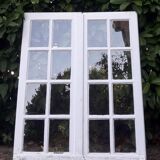 Fenêtre chêne H96,8xL80,5cm ancienne petits carreaux