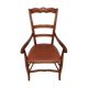Solid wood and imitation leather armchair