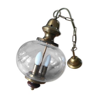 Suspension vintage en verre