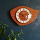 Formica vintage asymmetrical silent wall clock "bayard mahogany"