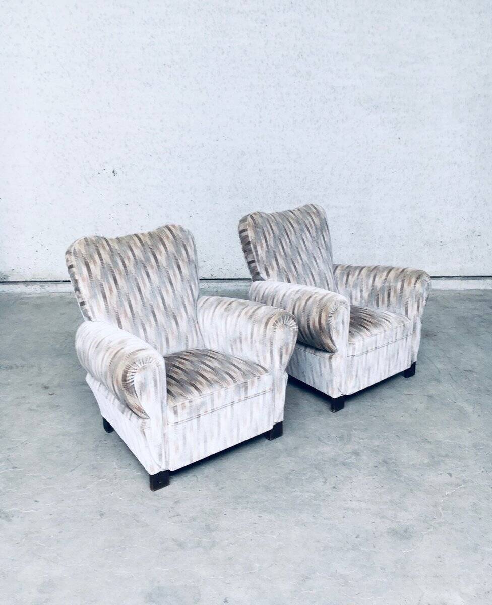 Set of Art Deco armchairs, Belgium, 1940s
