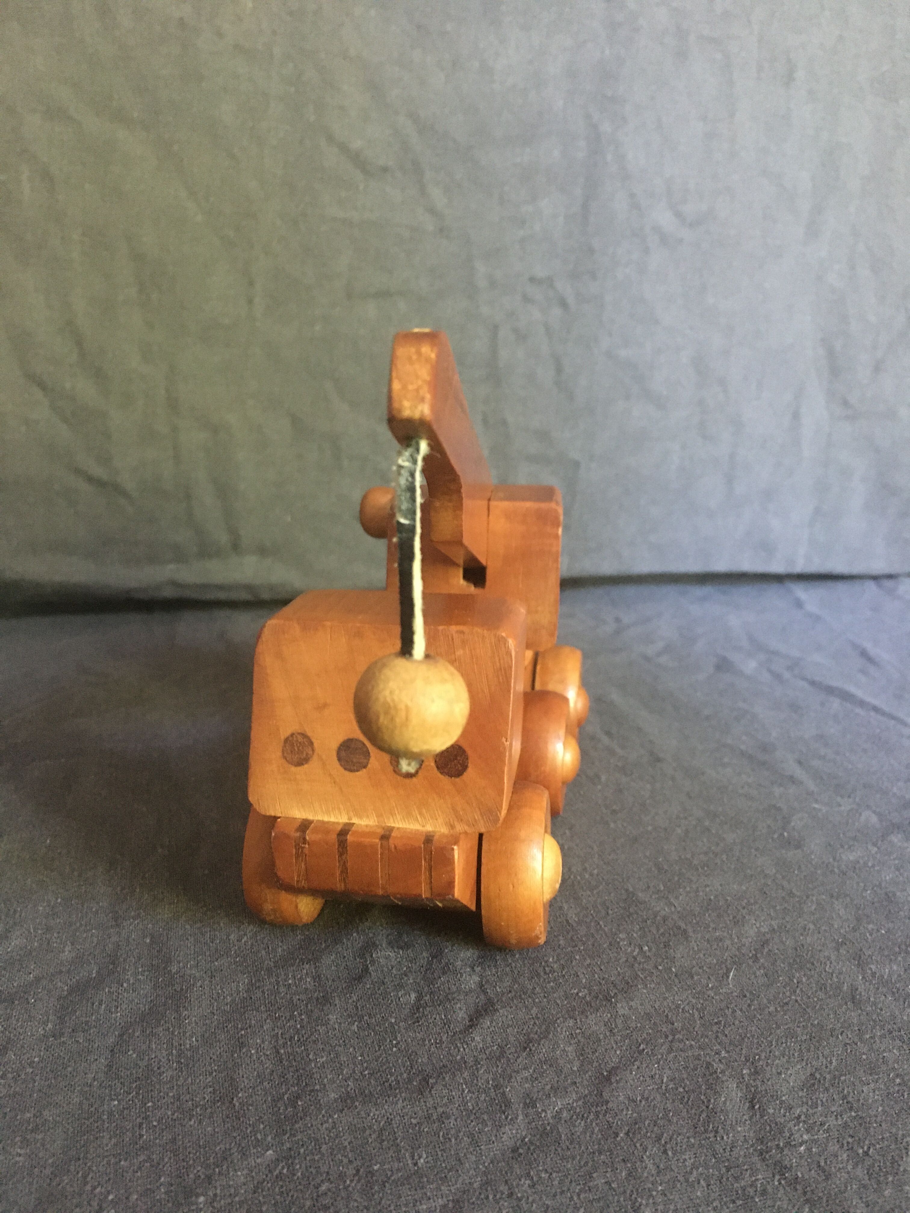 Toy wood truck vintage crane