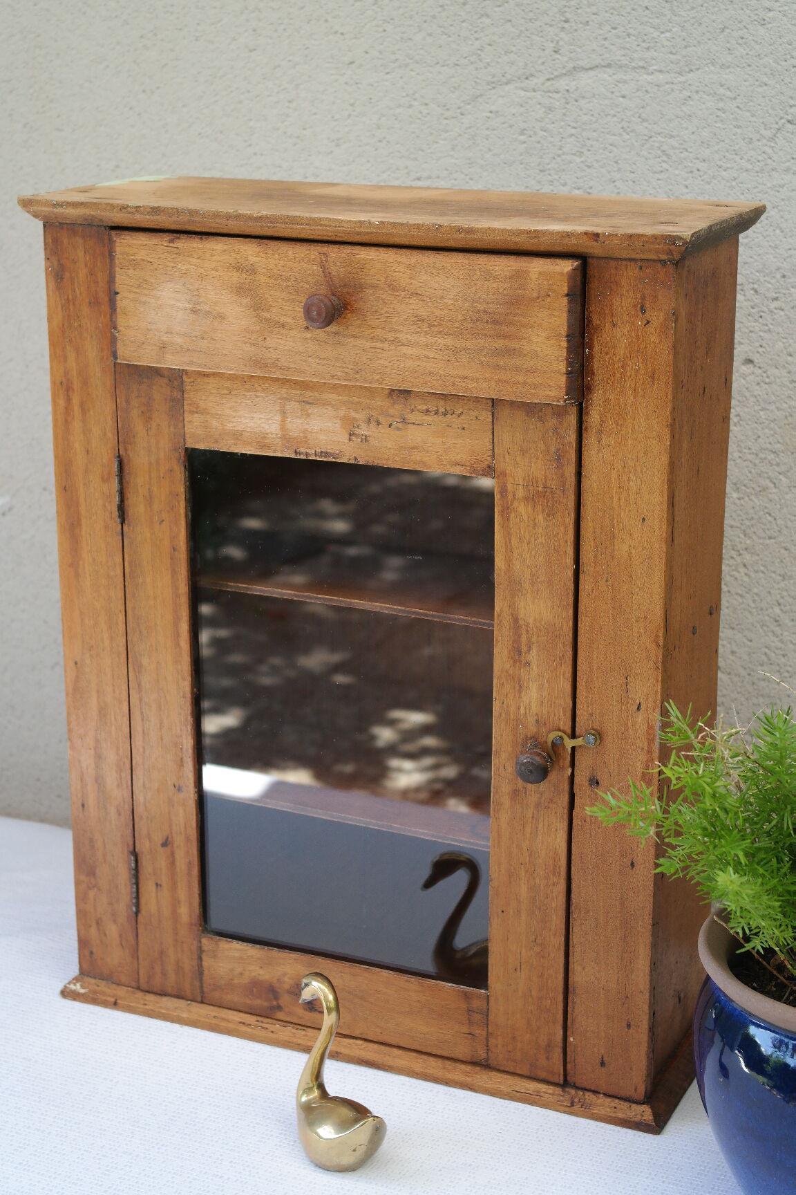 Country wall display in old walnut wood