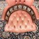 Classic English Chesterfield Desk Chair Salmon Colored