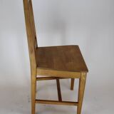 Solid beech chair with Scandinavian bistro wood seat