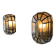Pair of black iron wall sconces with structured glass by Limburg, 1960s, Germany.