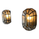 Pair of black iron wall sconces with structured glass by Limburg, 1960s, Germany.