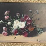Huile sur panneau en bois encadrée signée ancienne