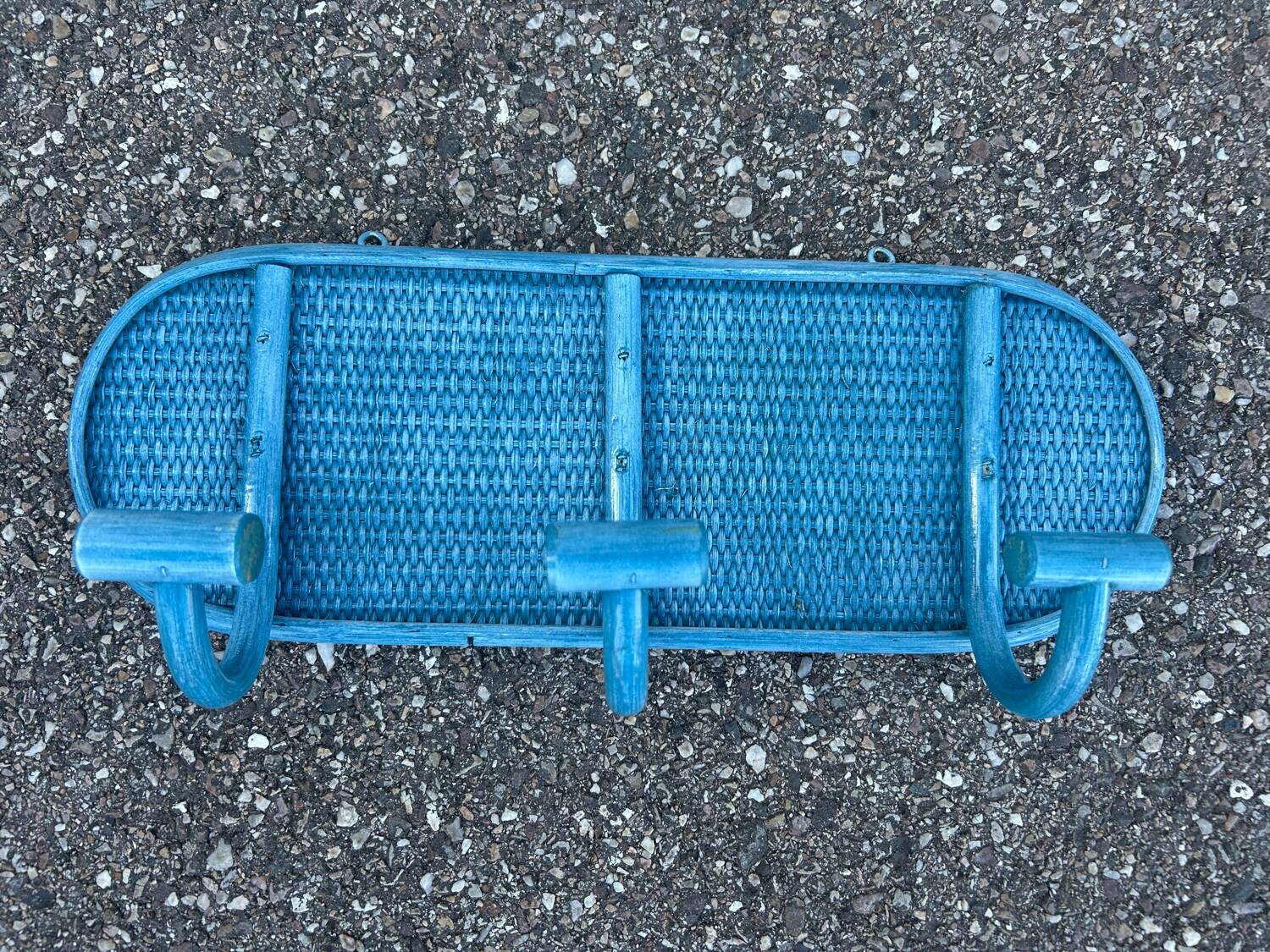 Rattan wall coat rack