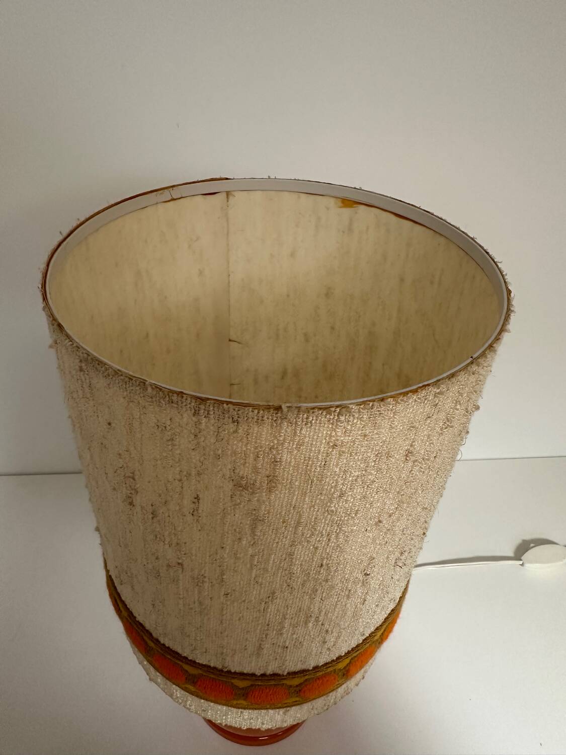 1970s vintage orange ceramic table lamp