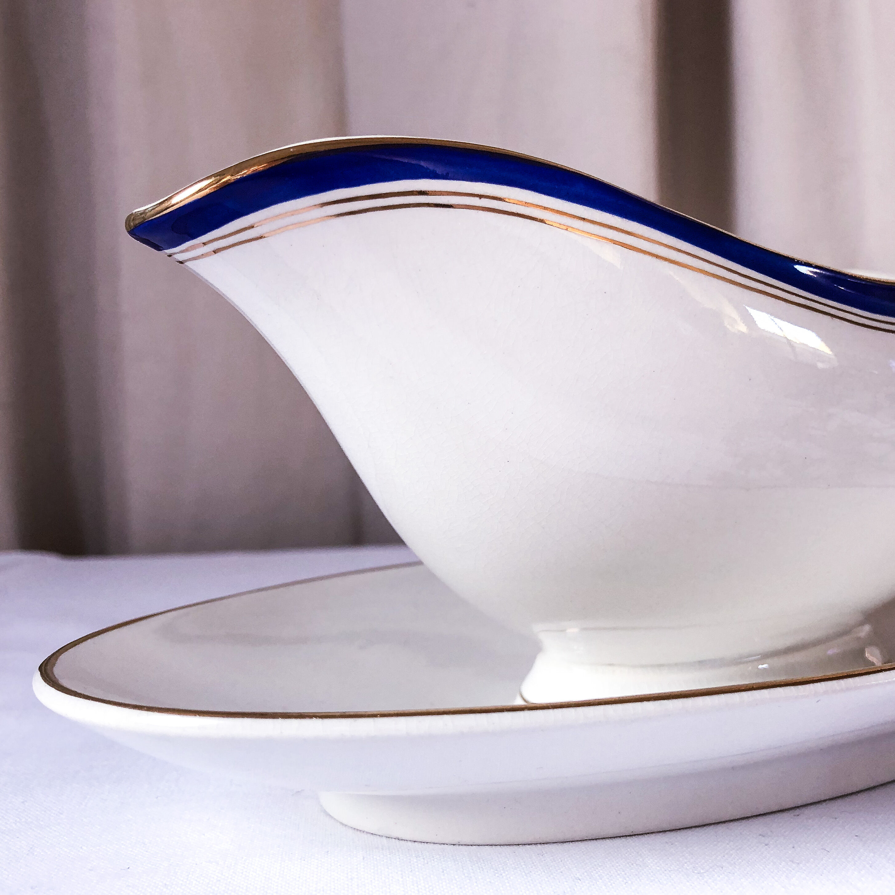 Luneville earthenware saucière