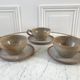 Set of 3 large tea cups and their saucers in artisanal sandstone 70s